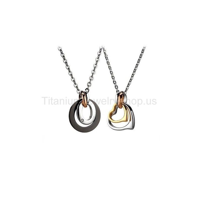 Twee Cirkels Titanium Geliefden Hangers Twee Cirkels Titanium Geliefden Hangers