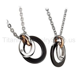 Twee Cirkels Titanium Geliefden Hangers