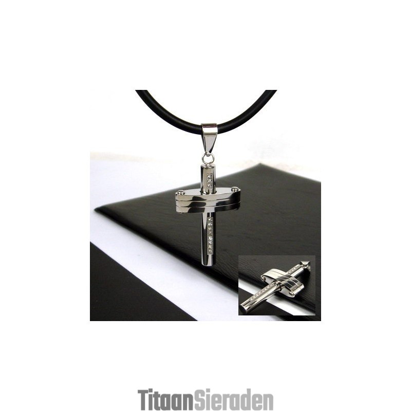 Edelsteen Kruis Hanger Van Titaniumstaal Edelsteen Kruis Hanger Van Titaniumstaal