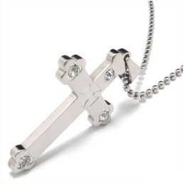 Cool Man Sliver Cross Pure Titanium Hanger Cadeau