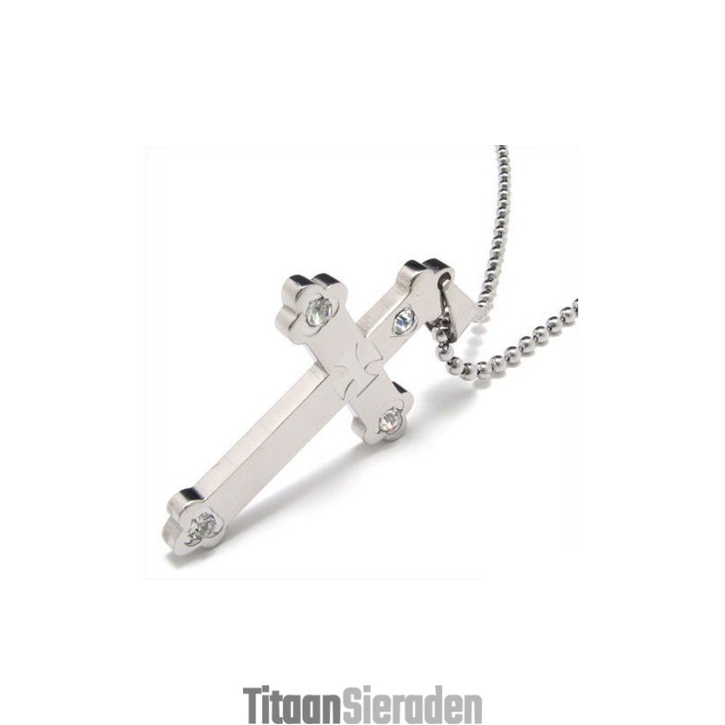 Cool Man Sliver Cross Pure Titanium Hanger Cadeau Cool Man Sliver Cross Pure Titanium Hanger Cadeau