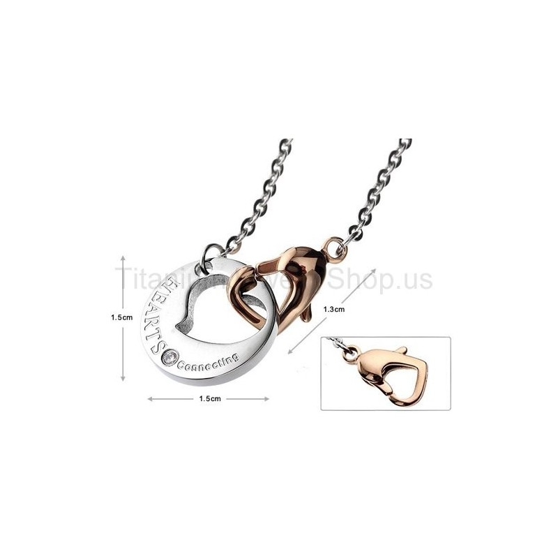 Harten Verbindende Titanium Geliefden Hangers Harten Verbindende Titanium Geliefden Hangers