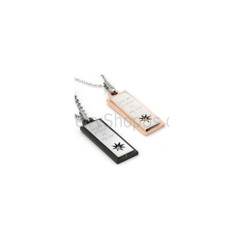 Titanium Roségouden En Zwarte Hangers Met Gratis Kettingen En Diamanten C508 Titanium Roségouden En Zwarte Hangers Met Gratis Kettingen En Diamanten C508