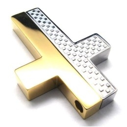 Man 2-Delige Kruishanger Van Titaniumstaal (Gratis Ketting)