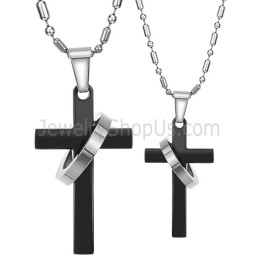 Titanium Kruis Hangers Met Gratis Kettingen 136