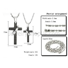 Titanium Blue Cross Bijbelliefhebbershangers Met Gratis Kettingen C287
