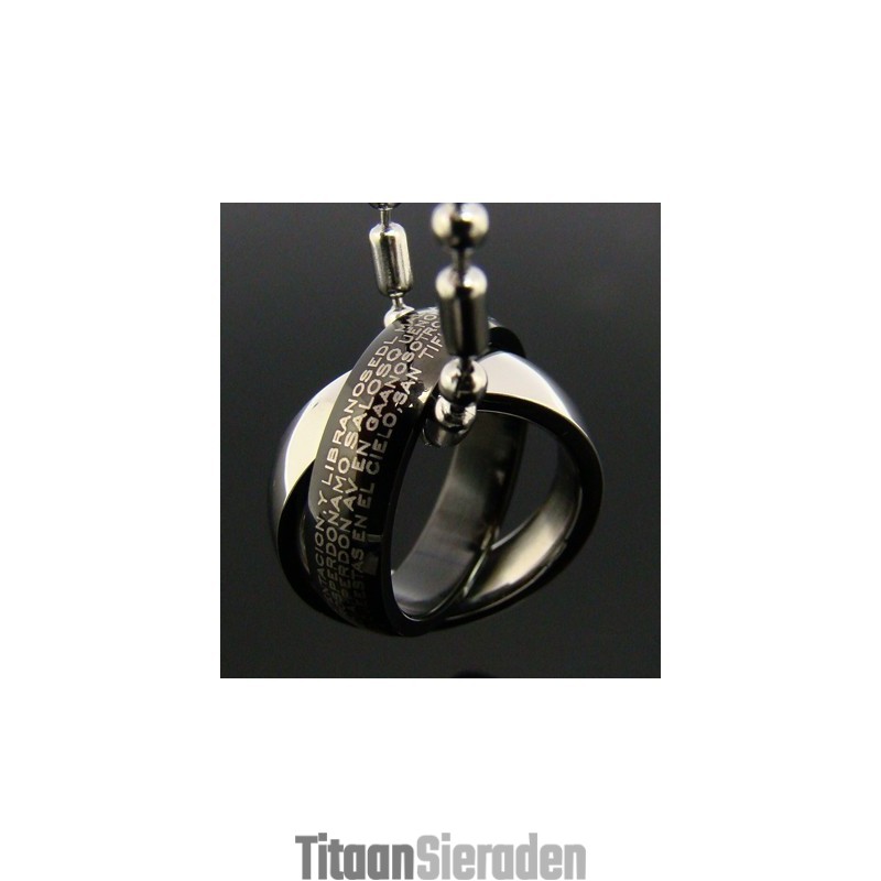 Unieke Hanger Van Titanium Met Kruis In De Vorm Van Een Bijbel.
