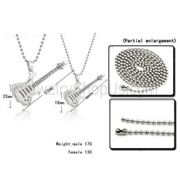Titanium Zilveren Gitaarliefhebbers Hangers Met Gratis Kettingen C343
