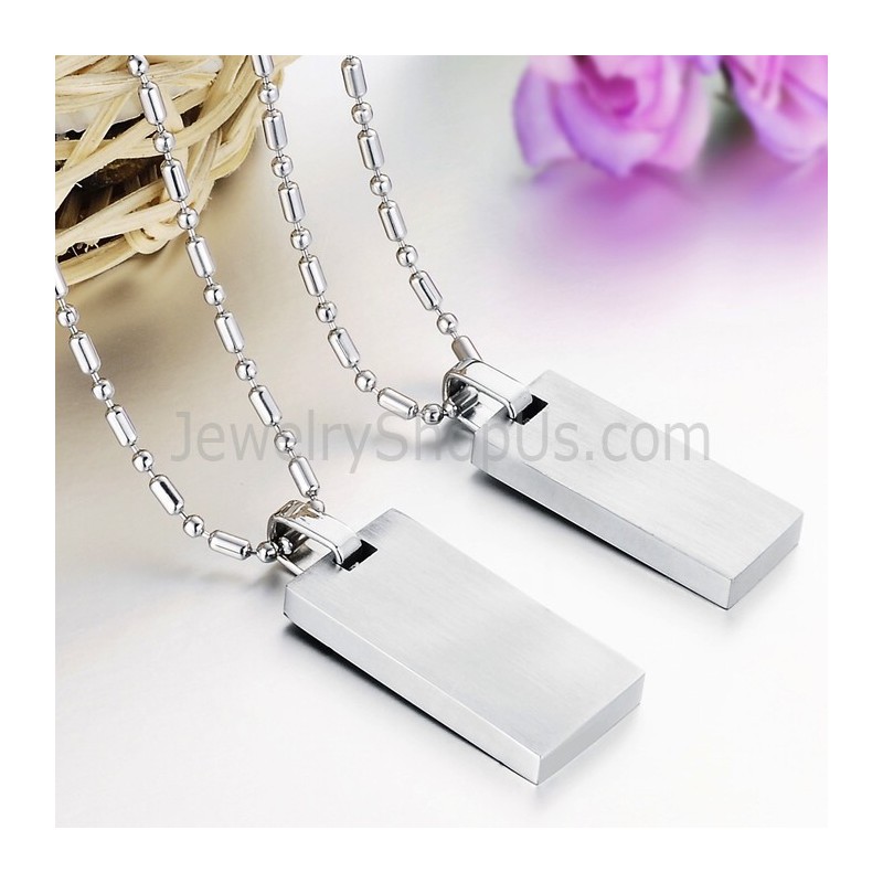 Rechthoekige Hangers Van Titanium Roségoud En Zwart "Make & A Vow" Met Strass-Steentjes En Gratis Kettingen C728 Rechthoekige Hangers Van Titanium Roségoud En Zwart "Make & A Vow" Met Strass-Steentjes En Gratis Kettingen C728