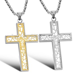 Titanium Goud En Zilver Holle Kruis Hangers En Gratis Kettingen C709