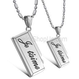 Titanium Zilveren Lovers Hangers Met Gratis Kettingen C624