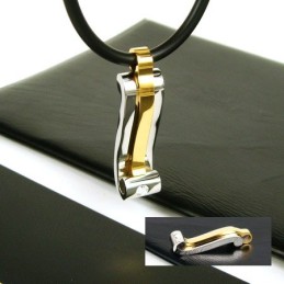 Cool Man Strip Edelsteen Titanium Stalen Ketting Hanger