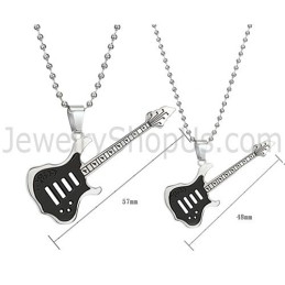 Titanium Zwarte Gitaarliefhebbers Hangers Met Gratis Kettingen C343