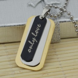 Man 3-Laags Puur Titanium Hanger Ketting Cadeau Gratis Ketting
