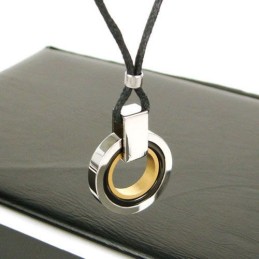 Man 3 Hoop 3 Kleuren Pure Titanium Hanger Ketting Gratis Ketting
