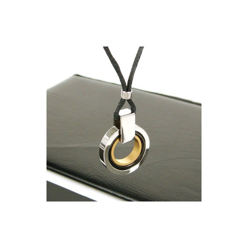 Man 3 Hoop 3 Kleuren Pure Titanium Hanger Ketting Gratis Ketting