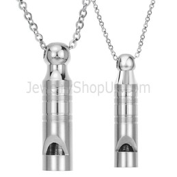 Titanium Zilveren Lovers Fluitje Hangers Met Gratis Kettingen 205