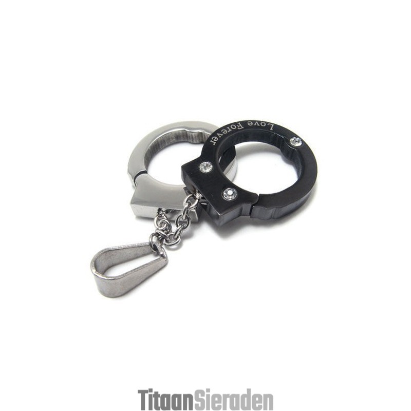 Edele Man Liefde Handboeien Pure Titanium Ketting Hanger Edele Man Liefde Handboeien Pure Titanium Ketting Hanger