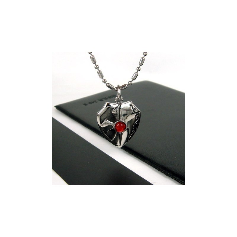 Man Shield Echte Rode Agaat Pure Titanium Hanger Ketting Cadeau 4596 Man Shield Echte Rode Agaat Pure Titanium Hanger Ketting Cadeau 4596
