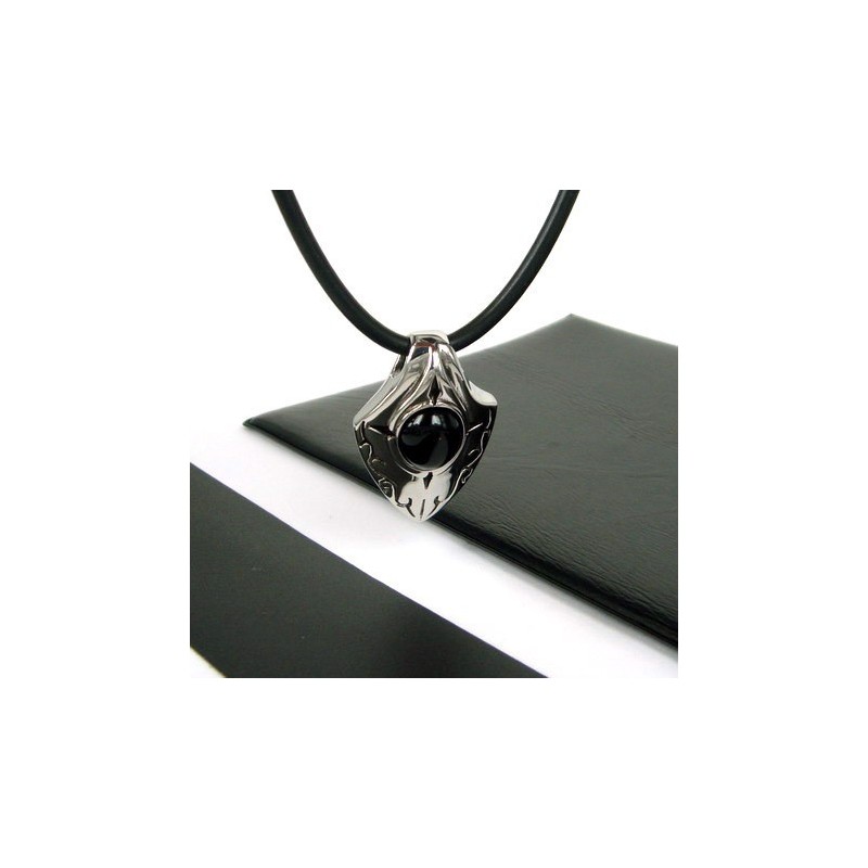 Man Shield Zwarte Agaat Pure Titanium Hanger Cadeau Man Shield Zwarte Agaat Pure Titanium Hanger Cadeau