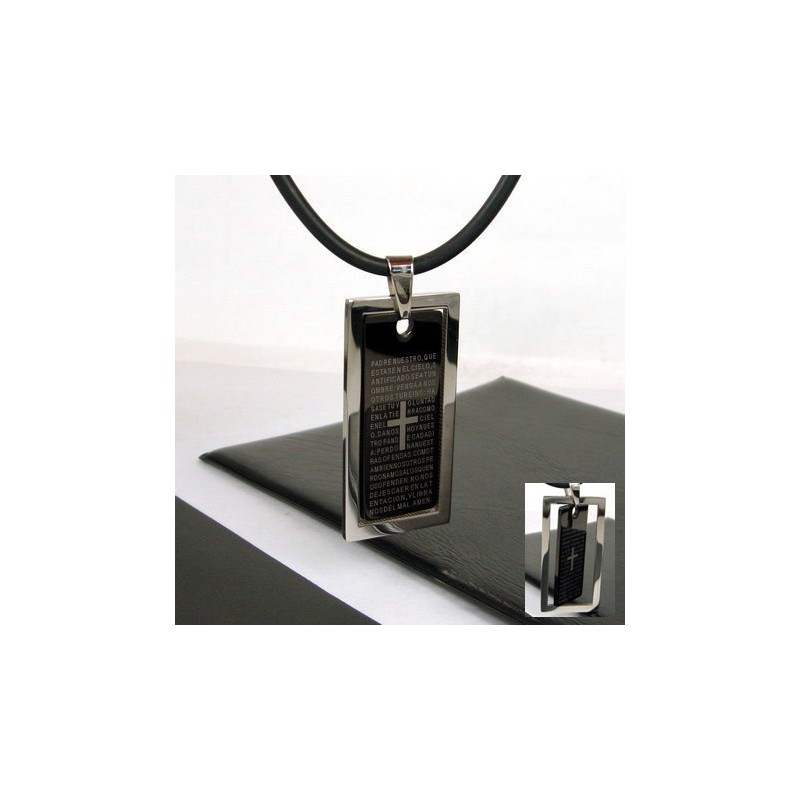 Unieke Man Black Cross Bijbel Pure Titanium Hanger