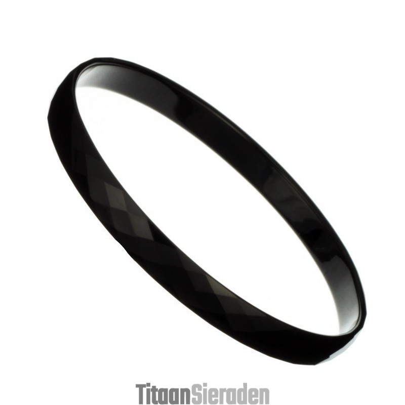 Zwarte Wolfraam Hoogglans Armband C888