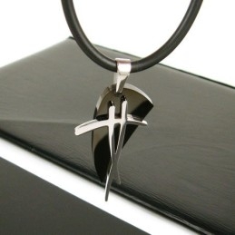 Sutra Man Zwart Symbool Titanium Stalen Hanger Ketting Cadeau