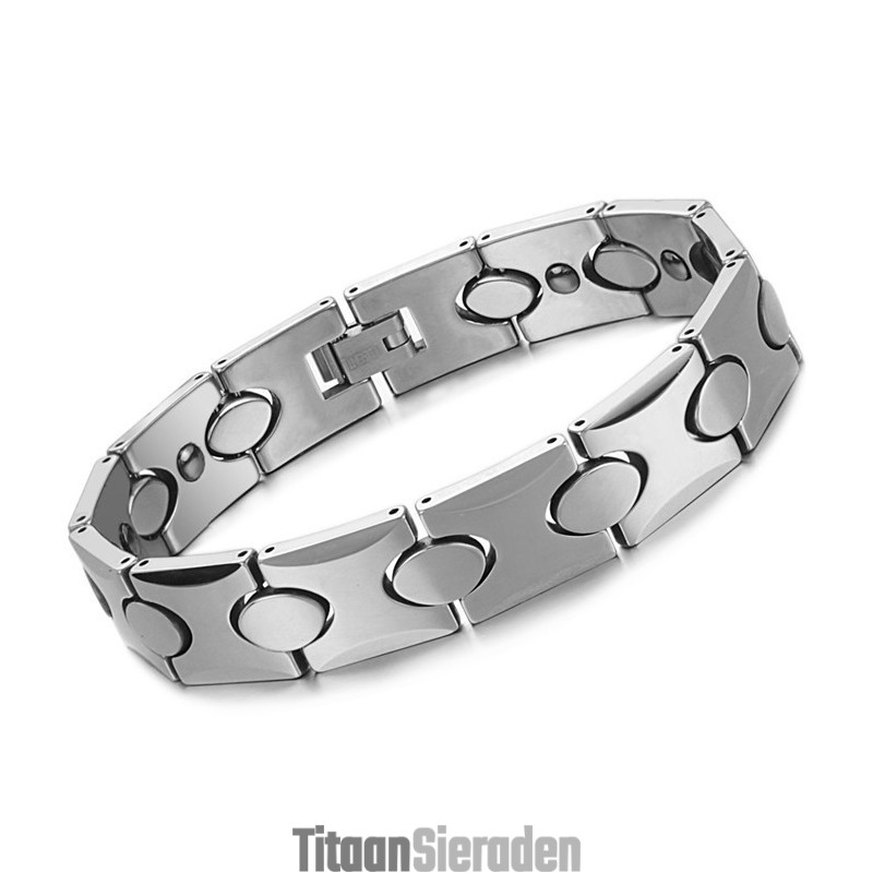 Tungsten Zilveren Armband Met Energie Magnetische Steen C944 Tungsten Zilveren Armband Met Energie Magnetische Steen C944