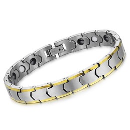 Armband Van Wolfraamzilver Met Tarweschakel En Plating Van 18 Karaat Goud C933