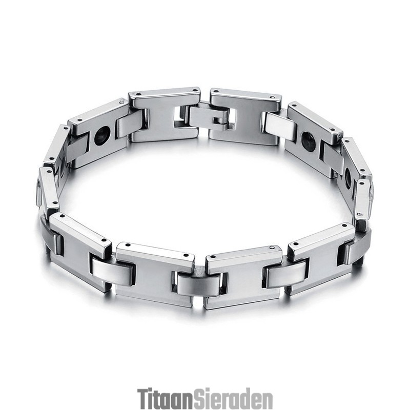 Wolfraam Zilveren H-Link Magnetische Energie Gezondheidsarmband C748 Wolfraam Zilveren H-Link Magnetische Energie Gezondheidsarmband C748