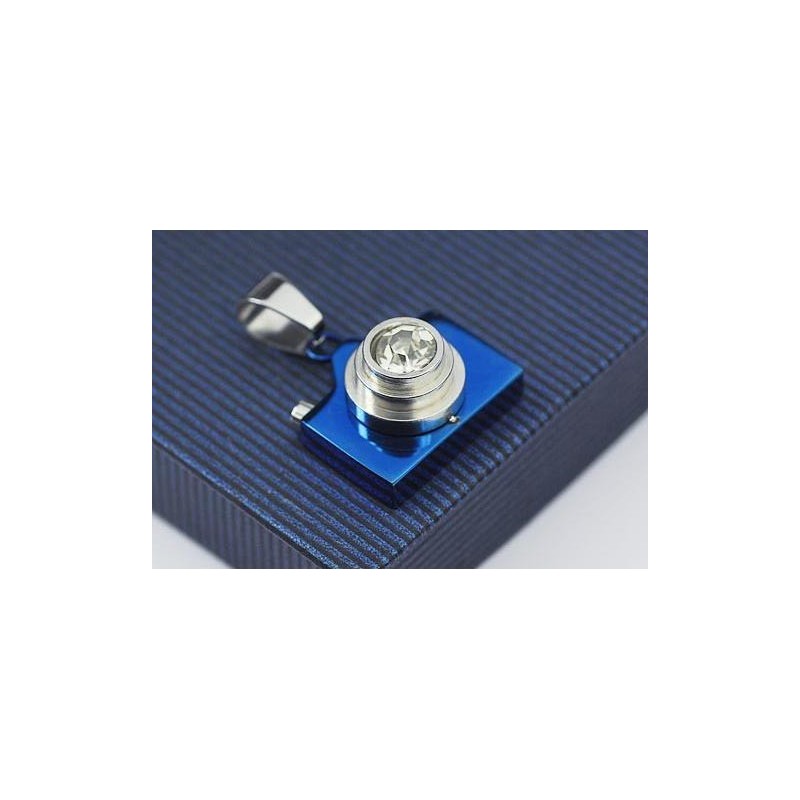 Man Blue Camera Pure Titanium Ketting Gratis Ketting Man Blue Camera Pure Titanium Ketting Gratis Ketting