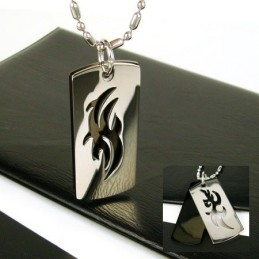 Man 2-Laags Symbool Puur Titanium Kettinghanger Gratis Ketting