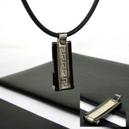 Cool Man Unieke Glyph Strip Titanium Stalen Ketting Hanger