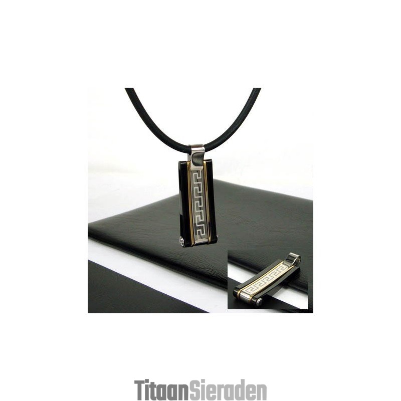 Cool Man Unieke Glyph Strip Titanium Stalen Ketting Hanger Cool Man Unieke Glyph Strip Titanium Stalen Ketting Hanger