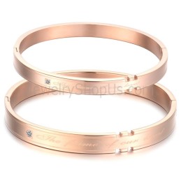 Tatanium Roségouden Armbanden Voor Koppels Met Strass Steentjes C710