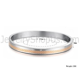 Tatanium Roségouden En Zwarte Rasterpaar-Bangles Met Strass-Steentjes C746
