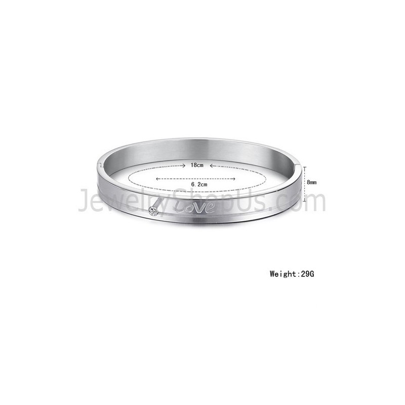 Tatanium "Love" Paar Armbanden Met Strass Steentjes C874