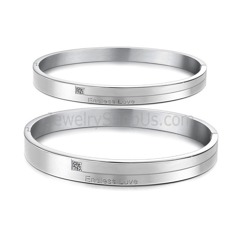 Tatanium "Endless Love" Paar Armbanden Met Strass Steentjes C870
