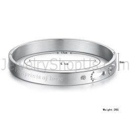 Tatanium "Footprints Of Love" Armbanden Voor Koppels Met Holle Voetafdrukken En Strass Steentjes C850