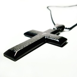 Man Zwarte Kruis Bijbel Pure Titanium Hanger Cadeau