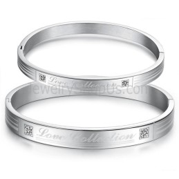 Tatanium "Love Collection" Paar Armbanden Met Strass Steentjes C849
