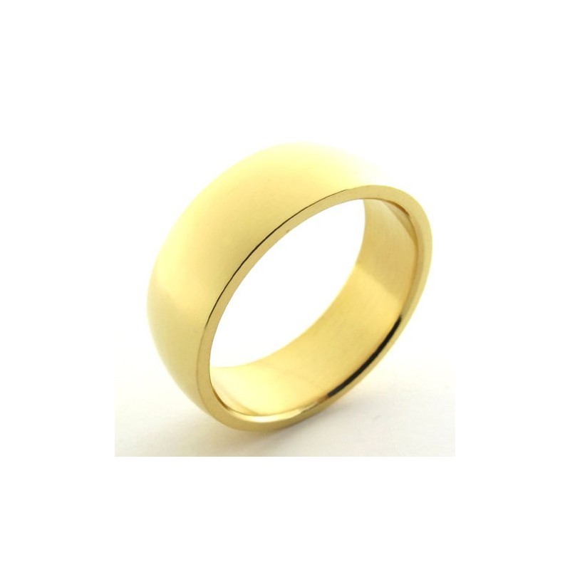 Gouden Gepolijste Titanium Ring Gouden Gepolijste Titanium Ring