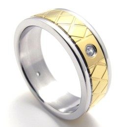 Gouden Diamanten Titanium Ring