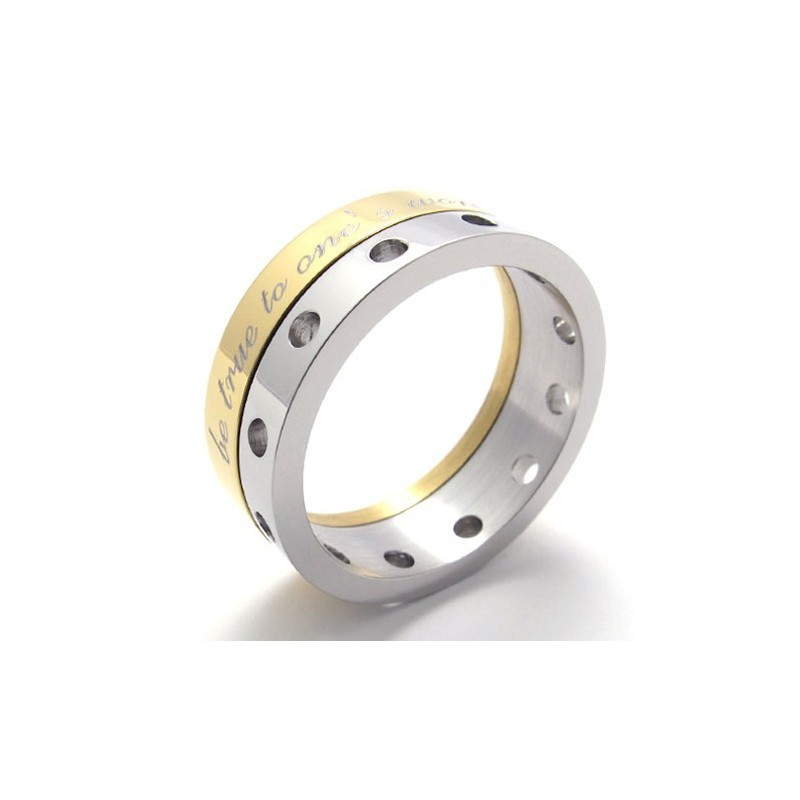 Halfgouden Titanium Ring Halfgouden Titanium Ring