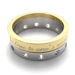 Halfgouden Titanium Ring