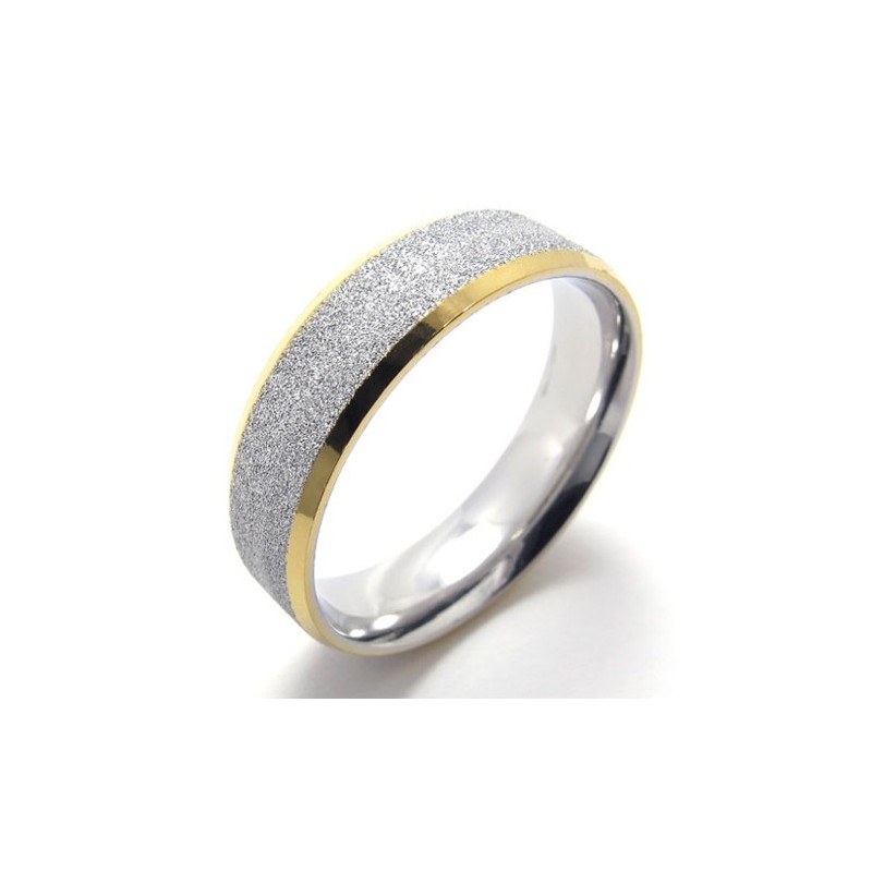 Gouden Accent Parel Titanium Ring