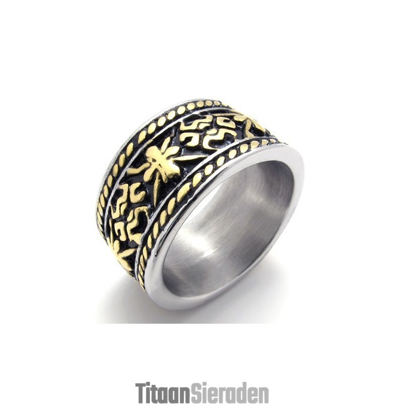 Gouden Vintage Titanium Ring