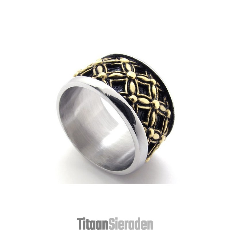 Gekleurde Vintage Titanium Ring Gekleurde Vintage Titanium Ring