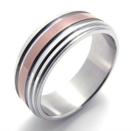 Roségouden Titanium Ring