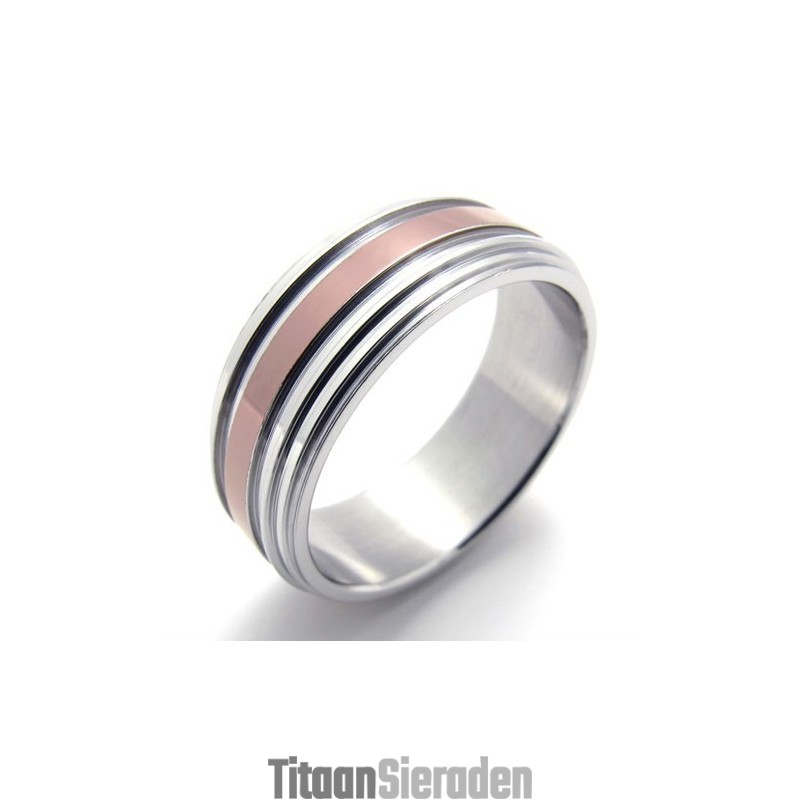 Roségouden Titanium Ring Roségouden Titanium Ring